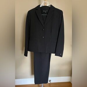 Classic Three Piece Black Pinstripe Women’s Suit by Larry Levine Size 10P